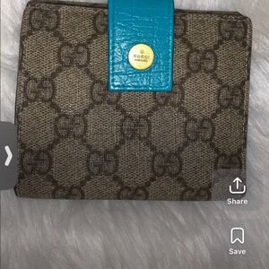 Vintage Gucci, canvas, and leather wallet